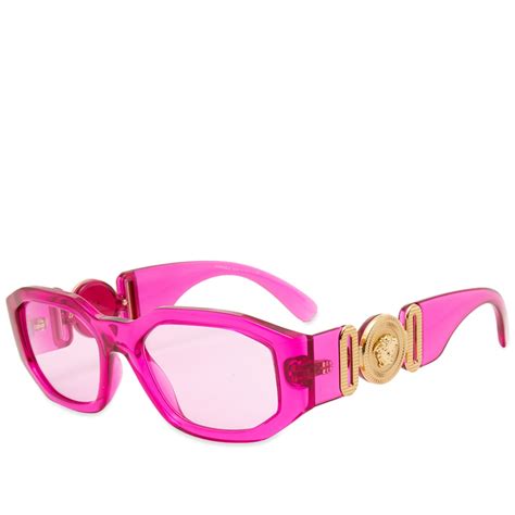 pink tinted versace glasses|eyeglasses Versace glasses on face.